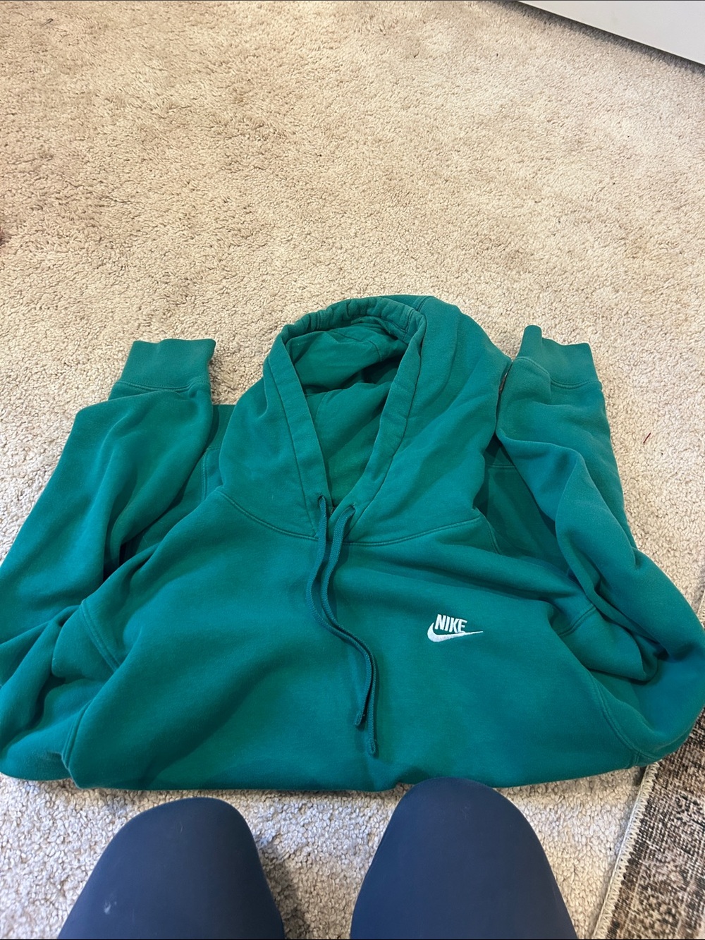 Nike Teal Pullover Hoodie with White Logo